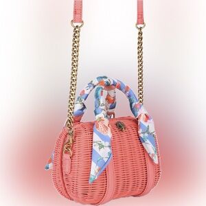 Kurt Geiger Coral Crossbody Bag with Floral Scarf